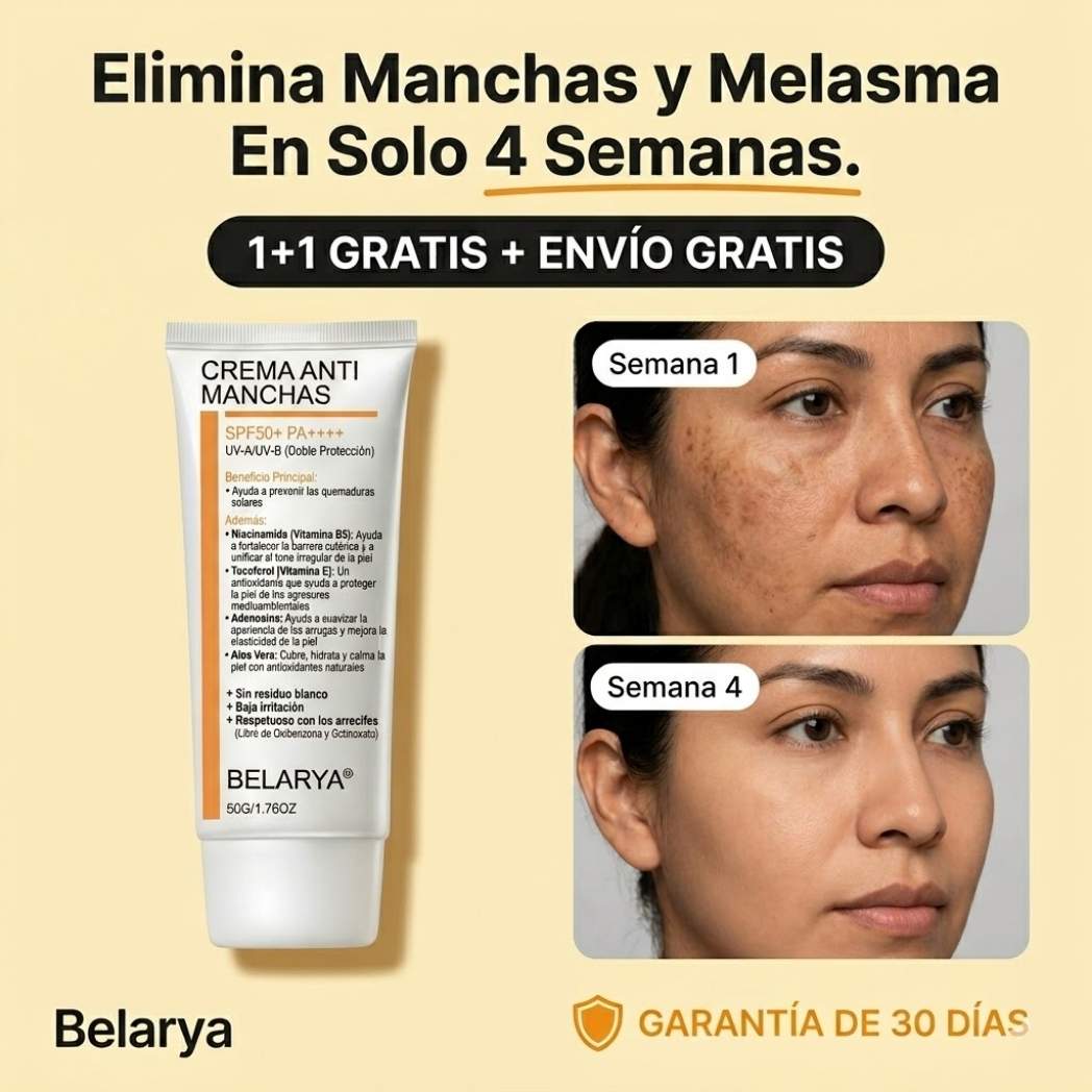 Belarya™ Elimina Manchas Faciales en 4 Semanas