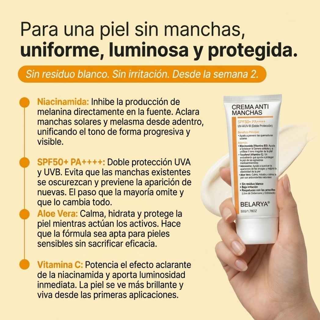 Belarya™ Elimina Manchas Faciales en 4 Semanas