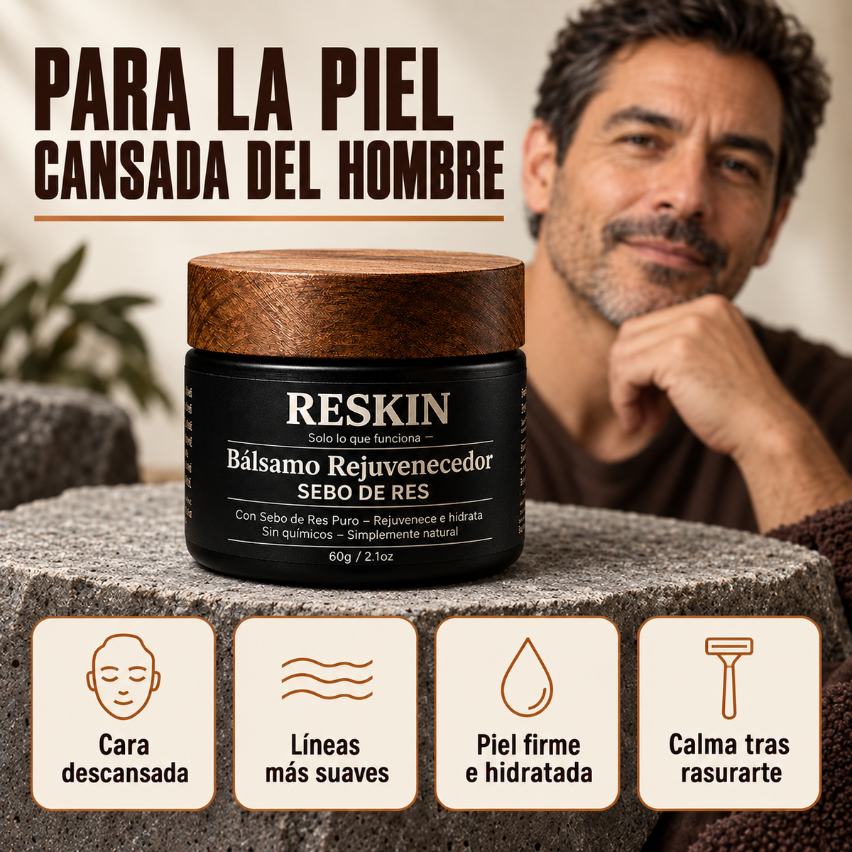 Para la piel cansada del hombre